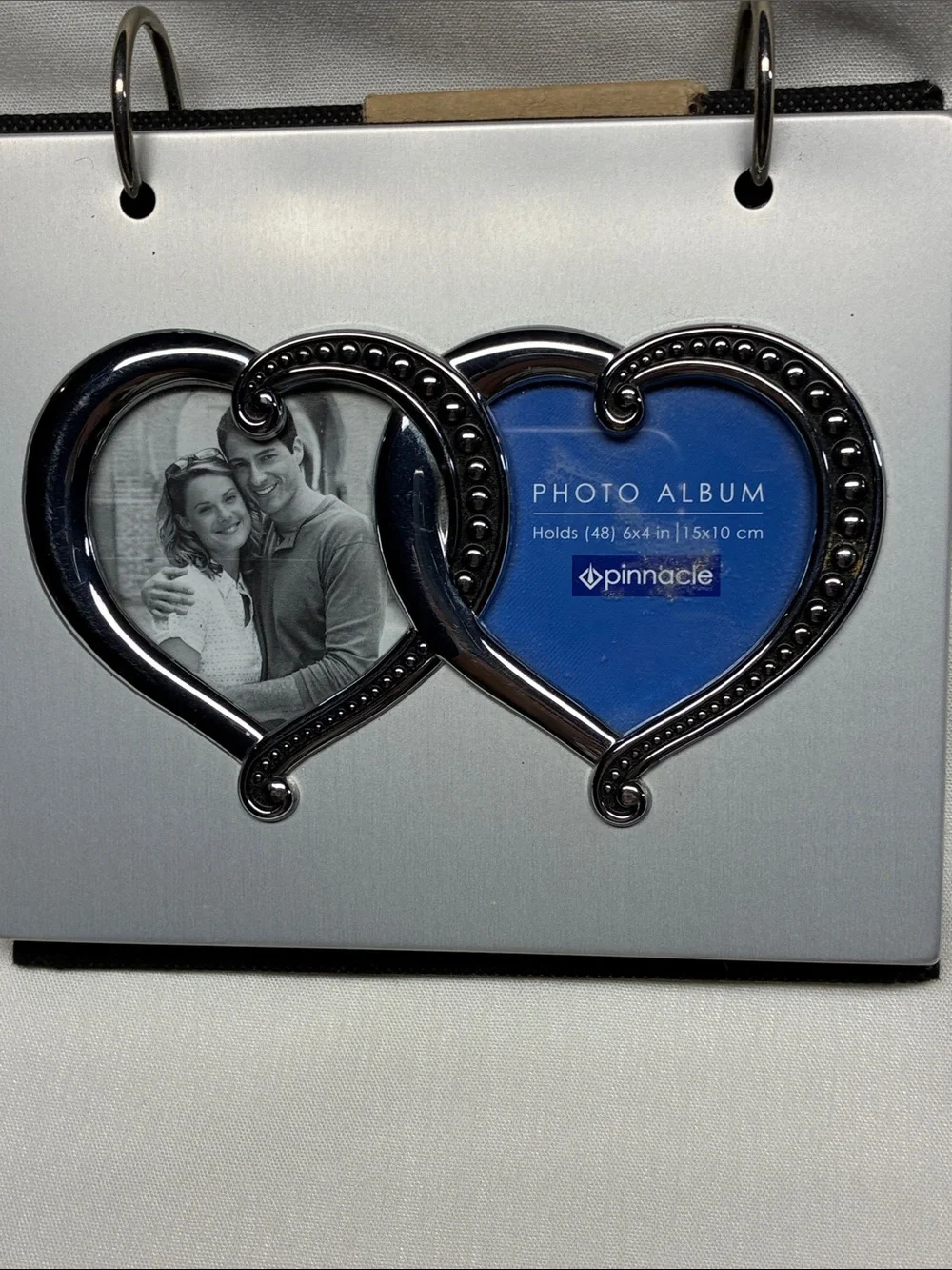 Pinnacle Silver Heart Photo Album Double Heart Frame Wedding Gift